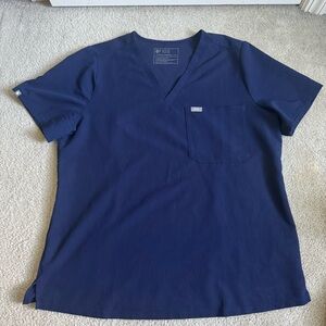 FIGS Technical Collection Women’s Navy Blue Scrub Top Solid Pattern XL